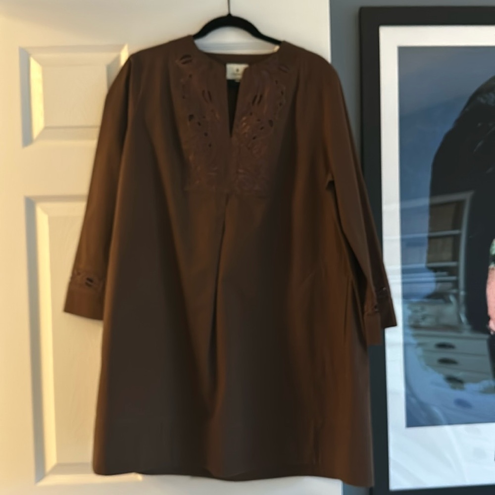 Tuckernuck Brown Long Sleeve Shift Dress